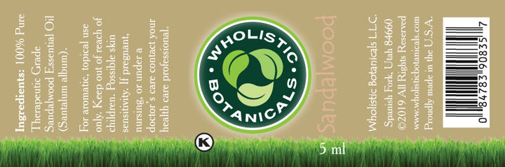 Sandalwood Essential Oil Label