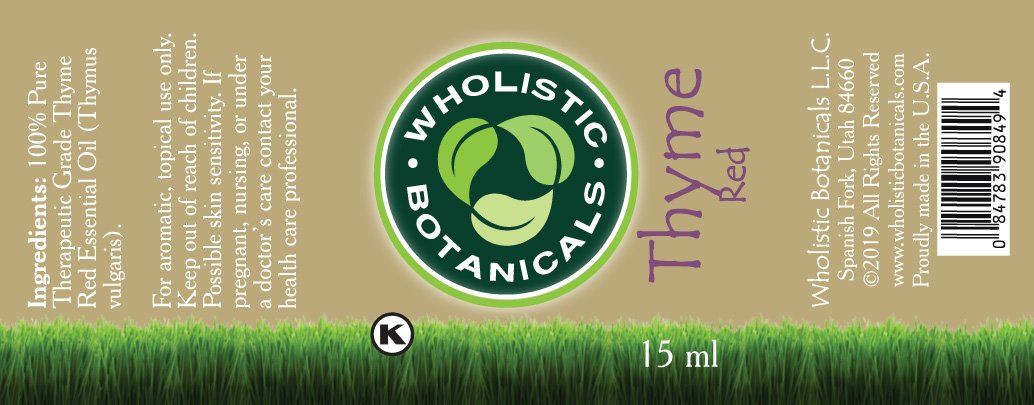 Thyme Red Essential Oil Label