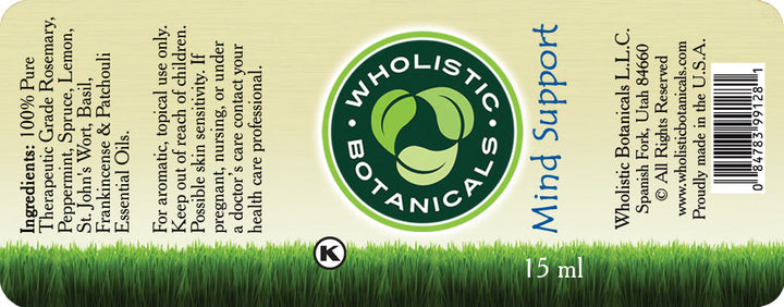 Mind Suuport Essential Oil Label