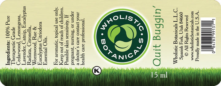 Quit Buggin' Essential Oil Label