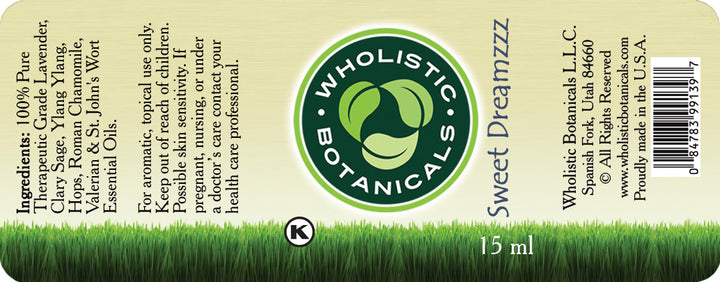Sweet Dreamzzz Essential Oil Label